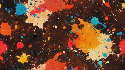 Hippie tie shirt seamless pattern featuring chocolate dirty fabric design with watercolor batik print and abstract color paint splash