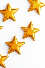 Fototapeta premium Gold stars on a white background.