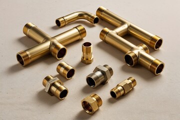 Stylish Brass Tube Connectors and Versatile Joints on Pristine Canvas