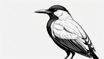 Fototapeta premium black and white bird