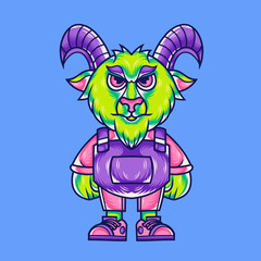 Mascot character design cartoon of goat