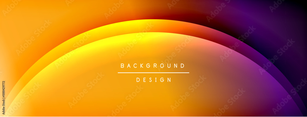 Poster Bright rainbow style color gradient with curve round shape line background. Vector Illustration For Wallpaper, Banner, Illustration, landing page