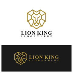 Lion logo vector illustration. Lion Head logo design concept template