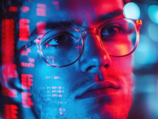 Closeup of a coder debugging lines of code on a desktop screen