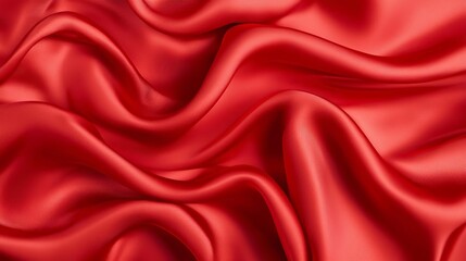 Obraz premium Close-up of silk fabric texture in vibrant red tones