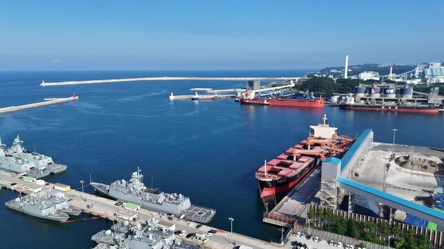 Donghae Port. Trade port located in Songjeong-dong, Donghae-si, Gangwon-do, South Korea.
