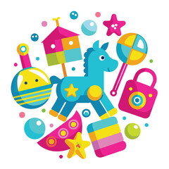 Colorful Doodle cute vector