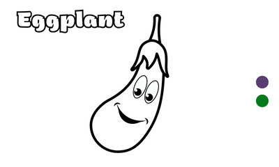 Coloring Book Eggplant - Drawing Book For All Age Kids And Adult
