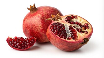 Pomegranate fruit isolated on transparent background
