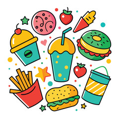 Colorful Doodle cute vector