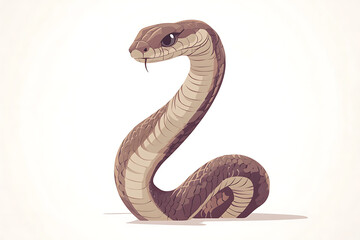 Fototapeta premium A stylized illustration of a snake with a realistic texture and expression.