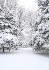 Obraz premium Phone Wallpaper Snow-Covered Forest Landscape with Bare Winter Trees