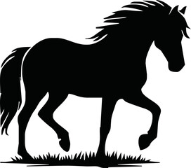 Obraz premium Horse silhouette vector style with white background