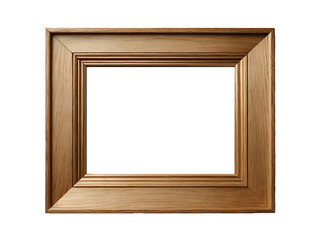 wooden picture frame, png file, transparent background 