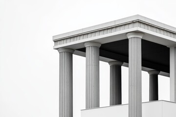 Obraz premium Minimalist Geometric Reinterpretation of Classic Greek Columns in Modern Design