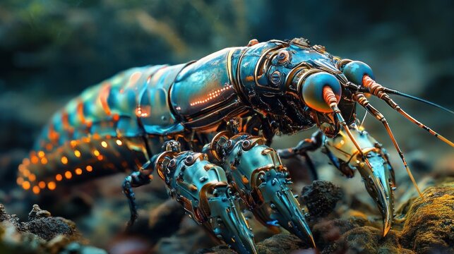 Cybernetic Mantis Shrimp: A Futuristic Aquatic Creature