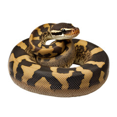 Fototapeta premium Colorful snake resting in a coiled position