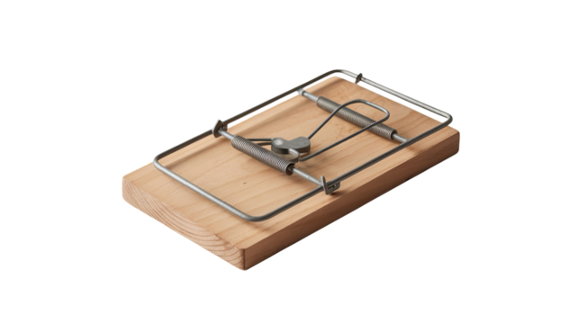 Mouse trap isolated, transparent background