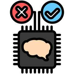 Fuzzy Logic lineal color icon. use for modern concept, print, UI, UX kit, web and app development. Vector EPS 10, related to artificial intelligence, technology theme.