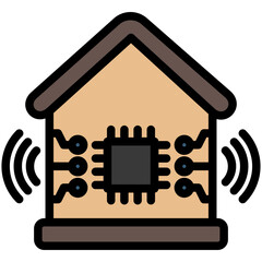 Smart Home lineal color icon. use for modern concept, print, UI, UX kit, web and app development. Vector EPS 10, related to artificial intelligence, technology theme.