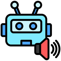 Speech Recognition lineal color icon. use for modern concept, print, UI, UX kit, web and app development. Vector EPS 10, related to artificial intelligence, technology theme.