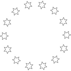 Stars in circle icon. Round star frame template