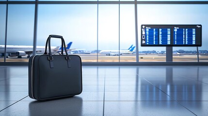 Naklejka premium Business trip readiness in a modern airport