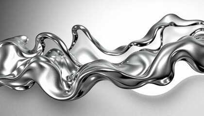 abstract shape silver metalic liquid