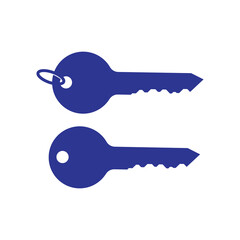 Simple Minimalist Key chain Icon Illustration Silhouette Design