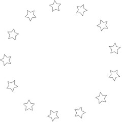 Stars in circle icon. Round star frame template