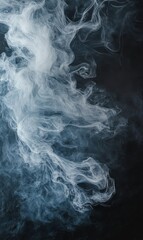 Captivating Smoke Forms: An Ethereal Exploration of Abstract Shapes and Fluid Movement Against a Dark Background