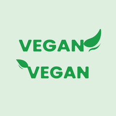 Vegan vector logo Green 3D  design, eco-friendly business symbol, nature concept illustration