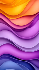 A colorful, abstract painting with purple, blue, and orange hues