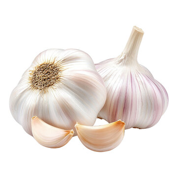 Fresh garlic isolated on a white background. PNG