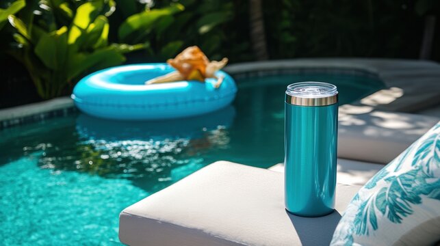 Teal Tumbler Poolside.
