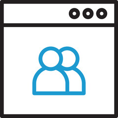 Web and Users Line Icon
