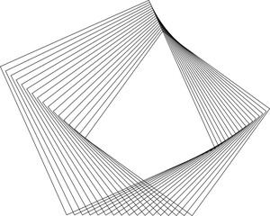 Square dynamic geometric shapes. Overlapping line elements