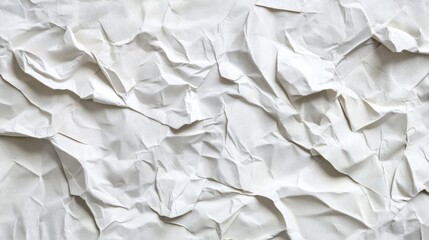 Obraz premium white crumpled and creased glued wrinkled paper poster picture