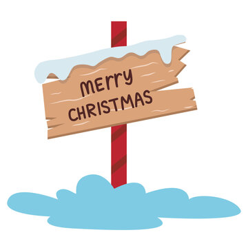 merry christmas wooden sign snow scene clip art preview