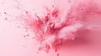 Vibrant Pink Powder Explosion on a Soft Pink Background Capturing the Essence of Colorful Artistry and Creative Expression in a Dynamic Visual Display