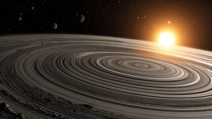 Fototapeta premium Majestic Planetary Rings: A Cosmic Panorama