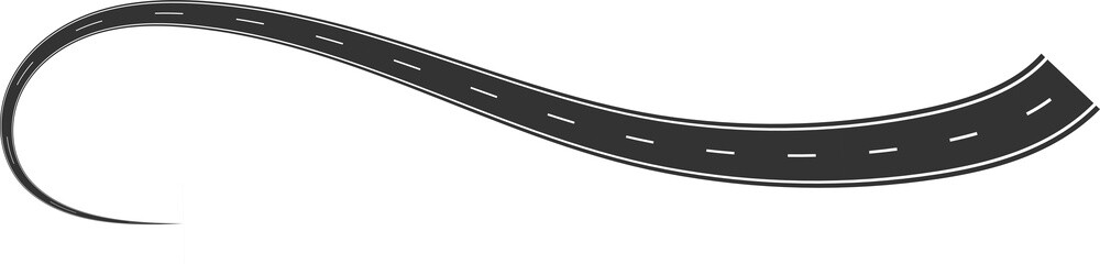 Fototapeta premium Road curves with white markings, highway, traffic, street, race