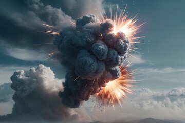 Powerful Sound Effects of Thunder and Explosions on Clean Background