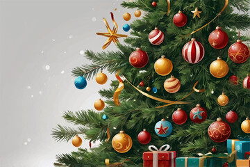 christmas tree with gift boxes