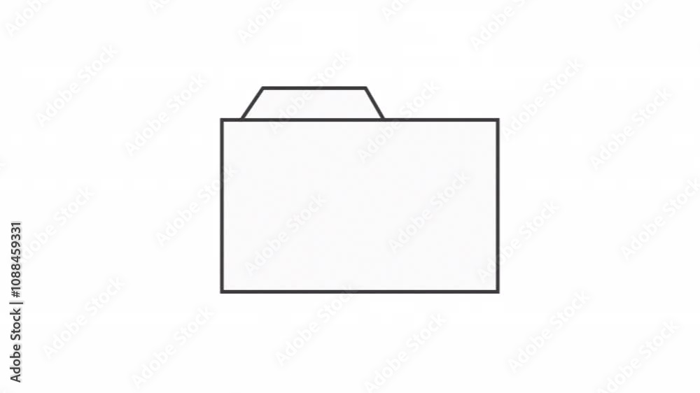 Poster animated y2k style document folder icon with glitch effect. alpha channel