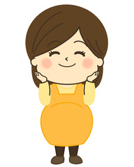 にこにこ笑顔の妊婦さんのイラスト