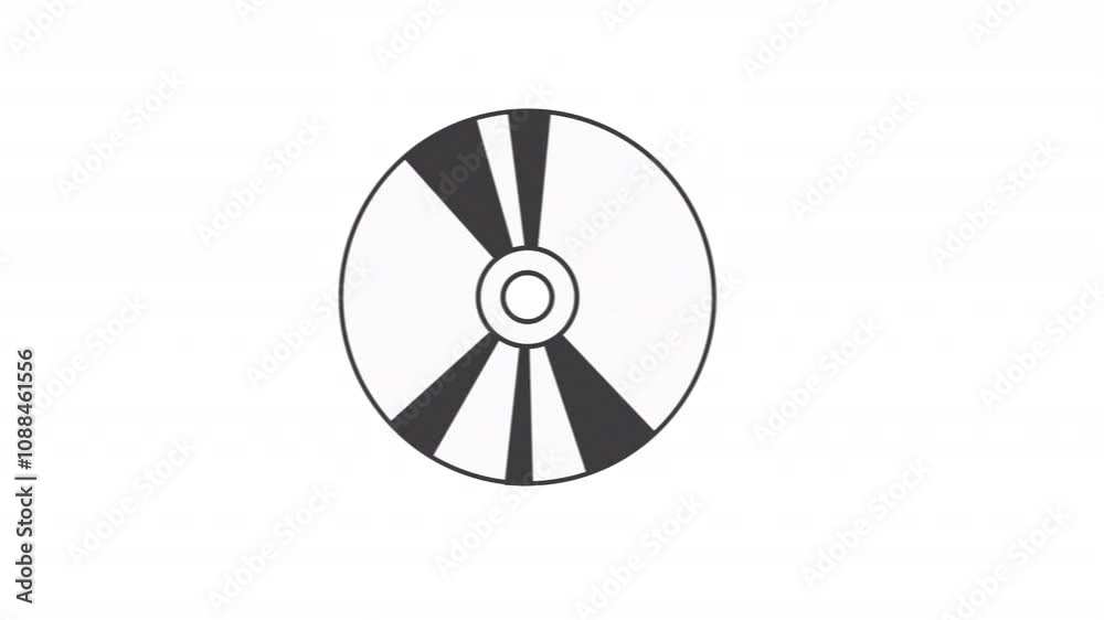 Poster animated disk icon in y2k style with glitch effect. alpha channel
