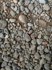 Assorted Natural Stones and Gravel on Dirt Background