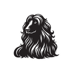 Minimal Afghan Hound Silhouette - Afghan Hound Vector - Dog Vector Silhouette - Afghan Hound Illustration.