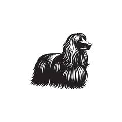 Minimal Afghan Hound Silhouette - Afghan Hound Vector - Dog Vector Silhouette - Afghan Hound Illustration.